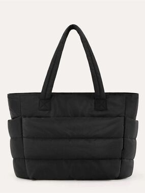 Bagsmart NWT Puffer Quilted Black Tote Bag - Women's Everyday Shoulder Tote